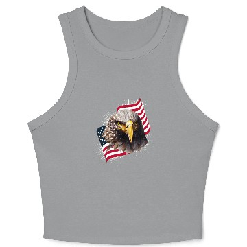 Discover Patriotic Eagle US American Flag Bald Eagle USA Crop Tank Top