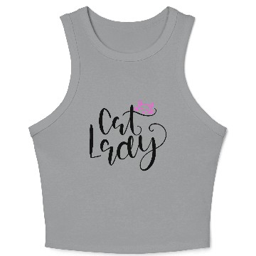 Discover Cat lady Meow Crop Tank Top