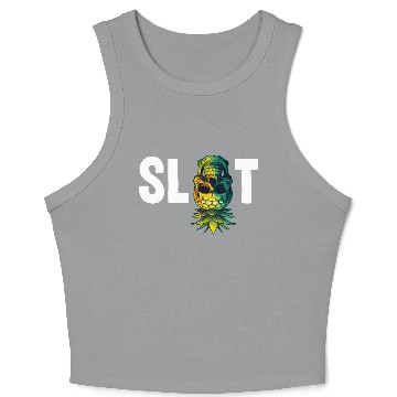 Discover Swinger Slut Upside Down Pineapple Skull Swinging Crop Tank Top