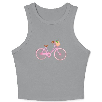 Discover Bike With Flowers Crop Tank Top