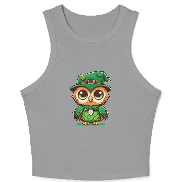 Discover st patricks day owl wearing a hat Crop Tank Top