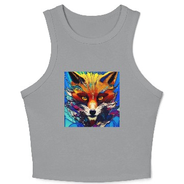 Discover Graphic Novel Comic Book Art Style Red Fox Crop Tank Top