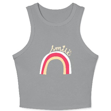 Discover Rainbow, Smile, Positive Quote Crop Tank Top