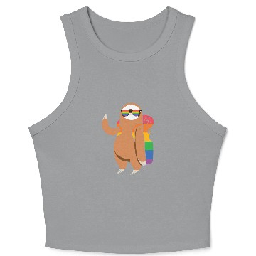 Discover Cute Pocket Sloth LGBT Animal Crop Tank Top