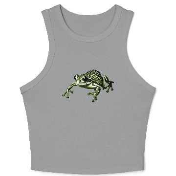 Discover cute frog green Crop Tank Top