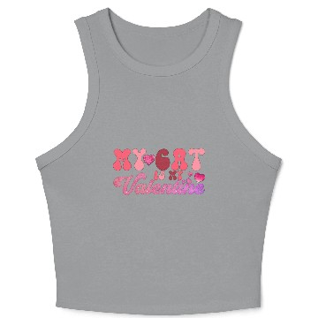 Discover my cat is my valentine Sublimation Crop Tank Top