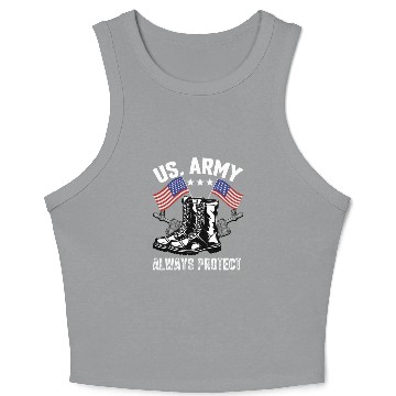 Discover Us army always protect Crop Tank Top