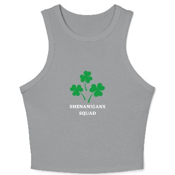 Discover Shenanigans Squad Funny St Patricks Day Shamrock Crop Tank Top