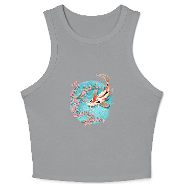 Discover koi carp fish graphic koi fish lover Crop Tank Top