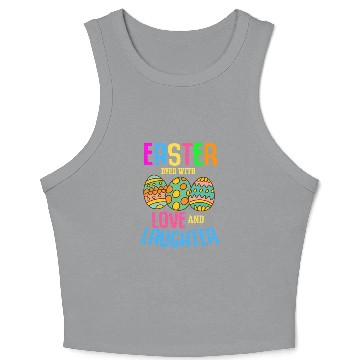 Discover Easter Colorful Egg Dye Rabbit Egg Hunt Crop Tank Top