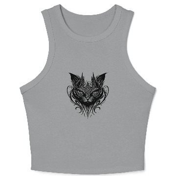 Discover T Tattoo Cat Crop Tank Top