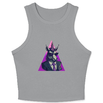 Discover Unicorn Wearing A Suit Crop Tank Top
