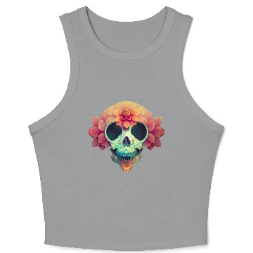Discover Floral Skull Candy Crop Tank Top