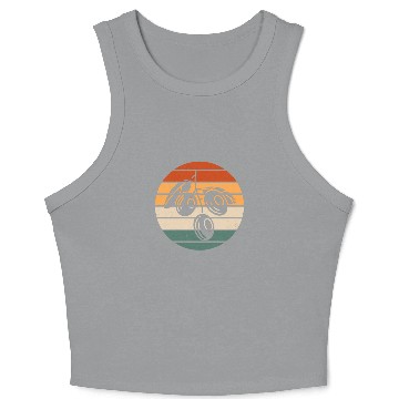 Discover Retro Green Olive Design Crop Tank Top