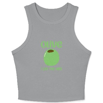 Discover Green Olive Lover Quote Crop Tank Top
