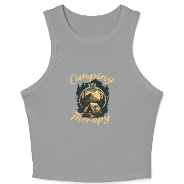 Discover camping is my therapy Crop Tank Top