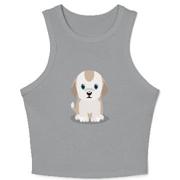 Discover Cute and Adorable Light Brown Puppy Crop Tank Top