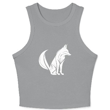 Discover Smart Cute Fox Tattoo Style Portrait Crop Tank Top