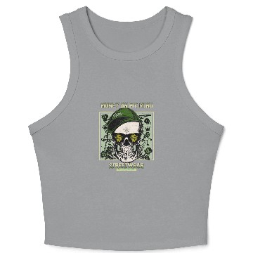 Discover Money On My Mind Graffiti Skull Crop Tank Top