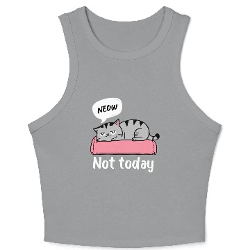 Discover Funny Lazy Bored Cat | For Cat Mom Cat lovers Crop Tank Top