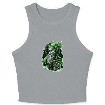 Discover Funny Drunk Saint Patrick drinking beer by gnarly Crop Tank Top