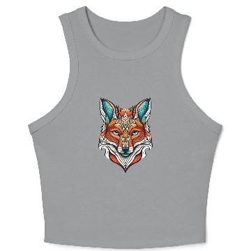 Discover Fox Face Crop Tank Top
