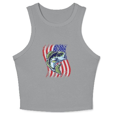 Discover US Bass Fish Crop Tank Top
