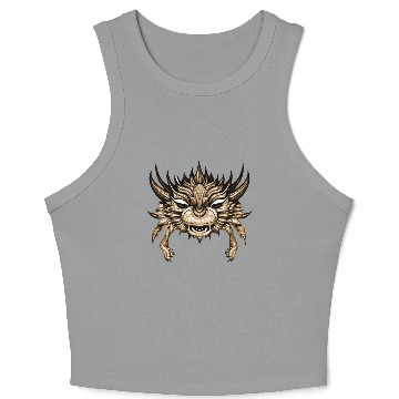 Discover crab dragon brown Crop Tank Top