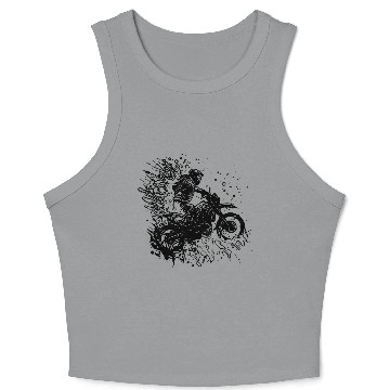 Discover Motorcycle Tattoo Splash Racing Style Crop Tank Top