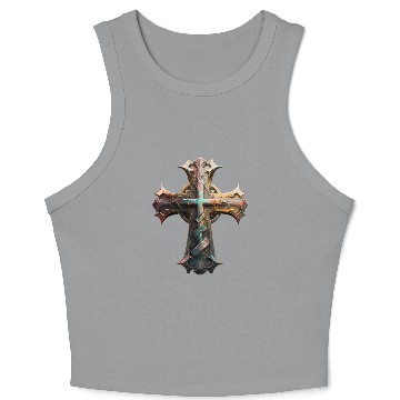 Discover Jesus Cross Painting Crop Tank Top