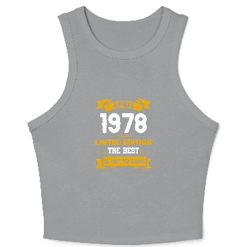 Discover April 1978 Birthday Surprise Crop Tank Top