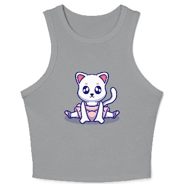 Discover Cute bunny icon illustration Crop Tank Top