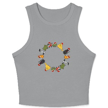 Discover Christmas Holidays Cute Animals Stars Candy Canes Crop Tank Top