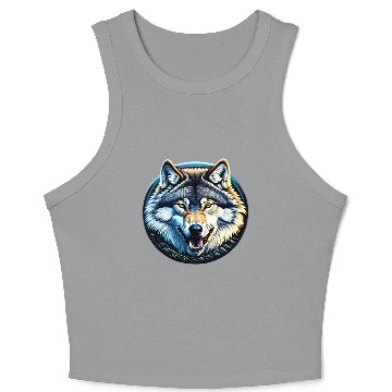 Discover A fierce wolf howling at the moon Crop Tank Top