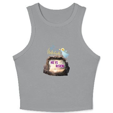 Discover He Is Risen- Hallelujah Crop Tank Top