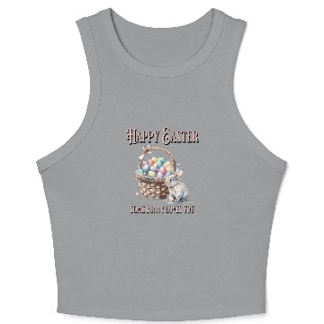 Discover Happy Easter Bunny Colorful watercolor Easter Egg Crop Tank Top