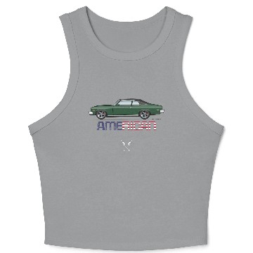 Discover american Dark Green Crop Tank Top