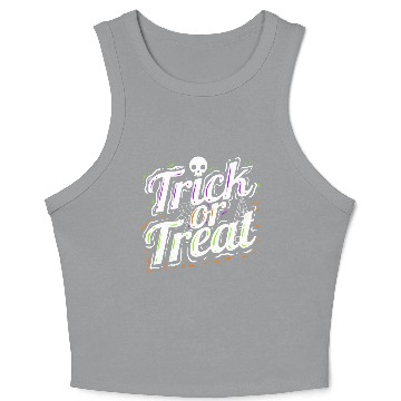 Discover Trick Or Treat Spiderweb Halloween Crop Tank Top