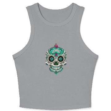 Discover Royal Sugar Skull Crop Tank Top