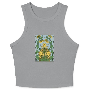 Discover Bee on sunflower Crop Tank Top