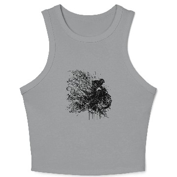 Discover Racing Motorcycle Splash Style Crop Tank Top