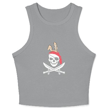 Discover Jolly Roger Easter Funny Bunny Apparel for Egg Crop Tank Top