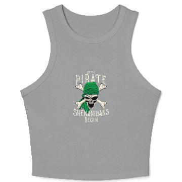 Discover Let The Pirate Shenanigans Begin - Pirate Skull Crop Tank Top