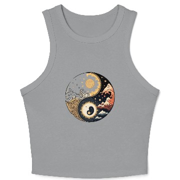 Discover Sun and moon yin yang Crop Tank Top
