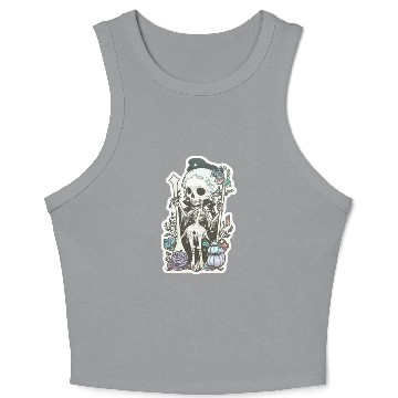 Discover cute Tarot Card Skeleton Nu Goth Crop Tank Top