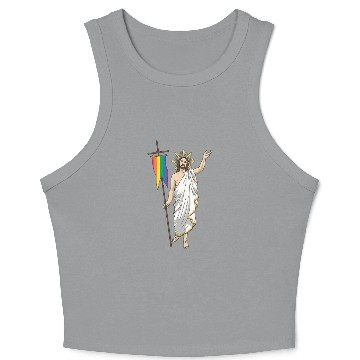 Discover LGBT Jesus Equal Rainbow Christian Crop Tank Top