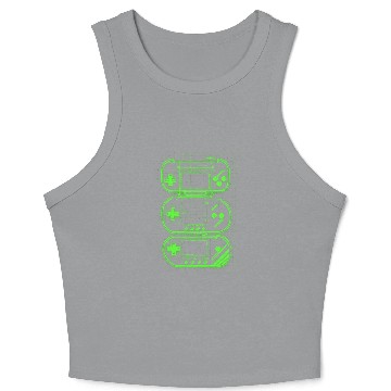 Discover Green Handheld Gaming Blueprint Crop Tank Top