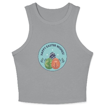 Discover Blue Happy Easter Wishes Crop Tank Top