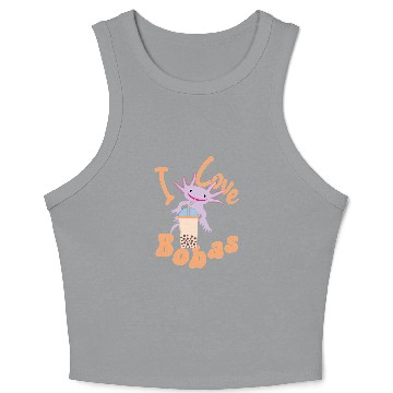 Discover boba axolotl Crop Tank Top