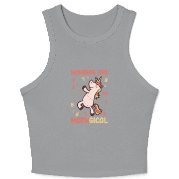 Discover Math Number Lovers Mathematics Unicorn Teacher Crop Tank Top